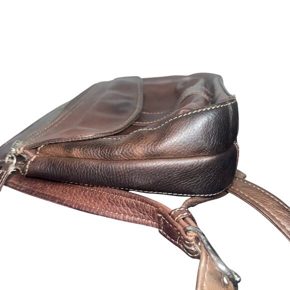 Vintage Fossil Brown Leather Crossbody Bag Wallet Organizer 75082 90s Y2K - Picture 10 of 14